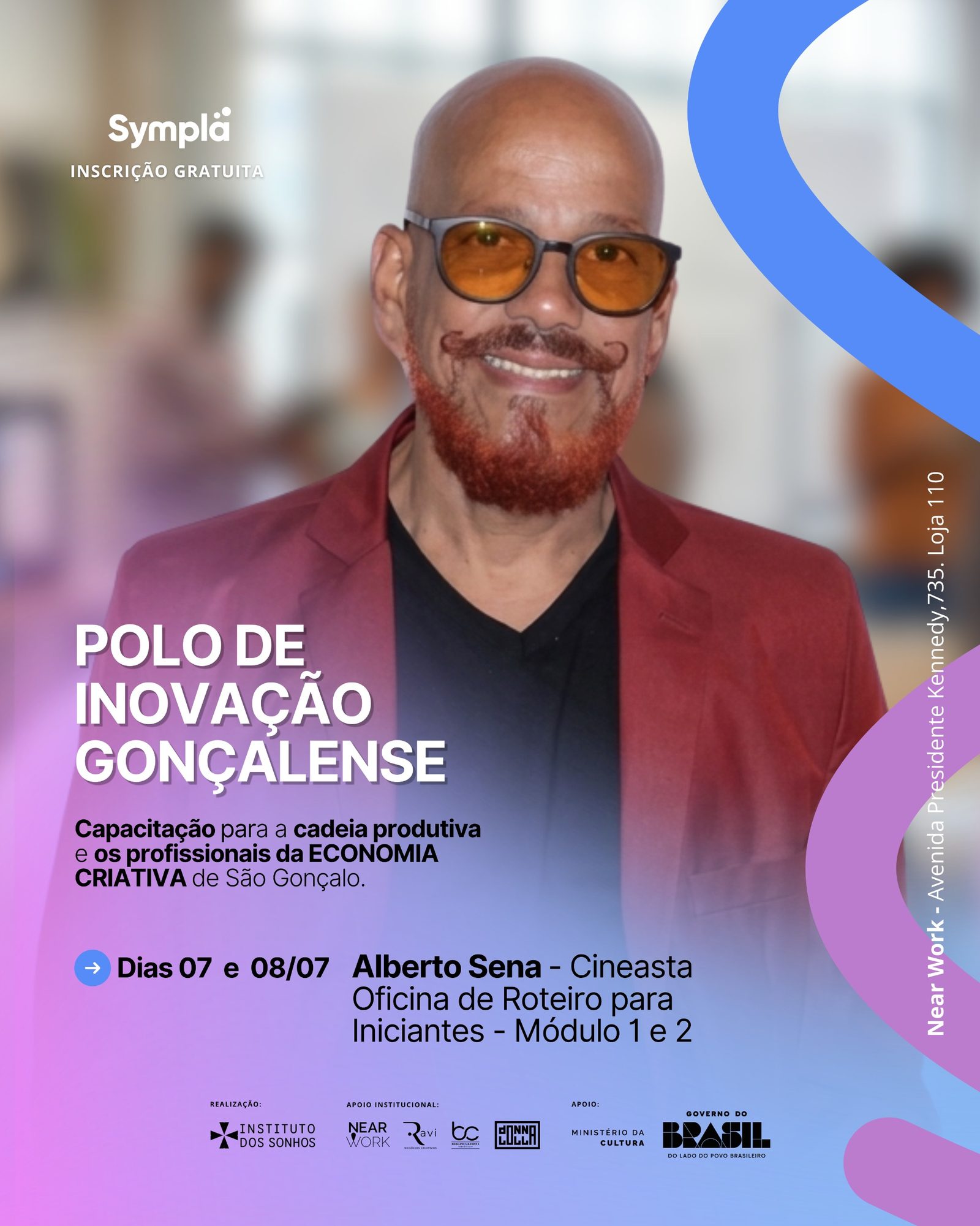 Cineasta Alberto Sena ministra oficina gratuita de roteiro em São Gonçalo nos dias 7 e 8 de julho