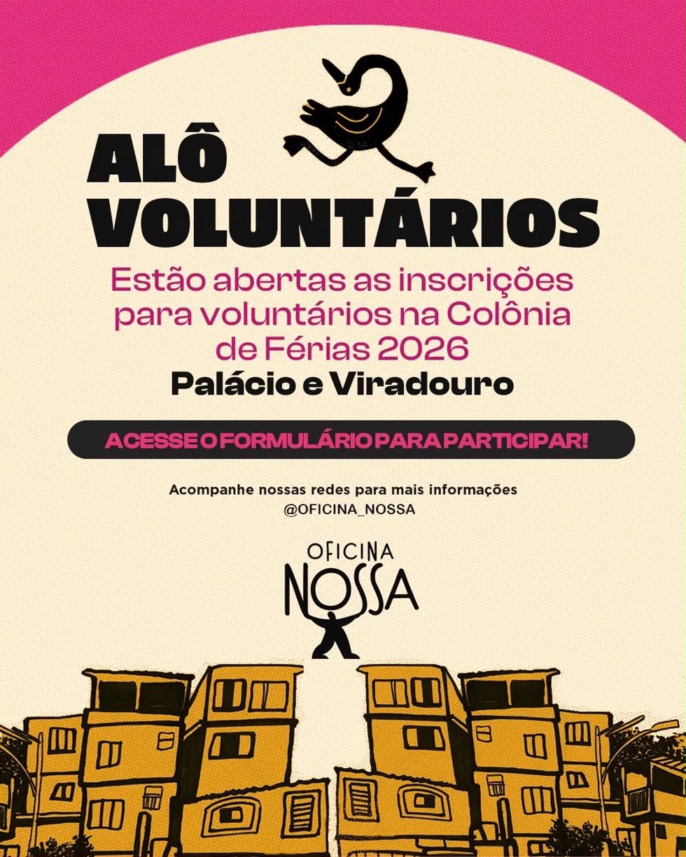 Oficina Nossa abre inscrições para monitoria voluntária na Colônia de Férias 2026
