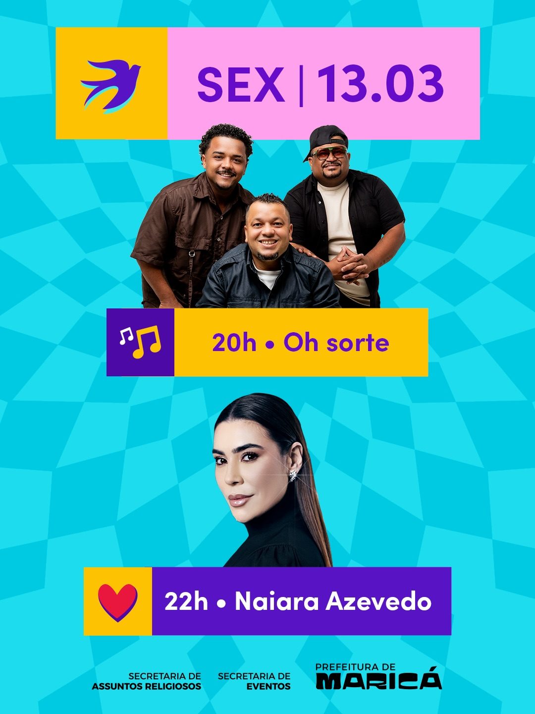 Prefeitura de Maricá divulga programação da Festa de São José com shows de Naiara Azevedo e Dilsinho